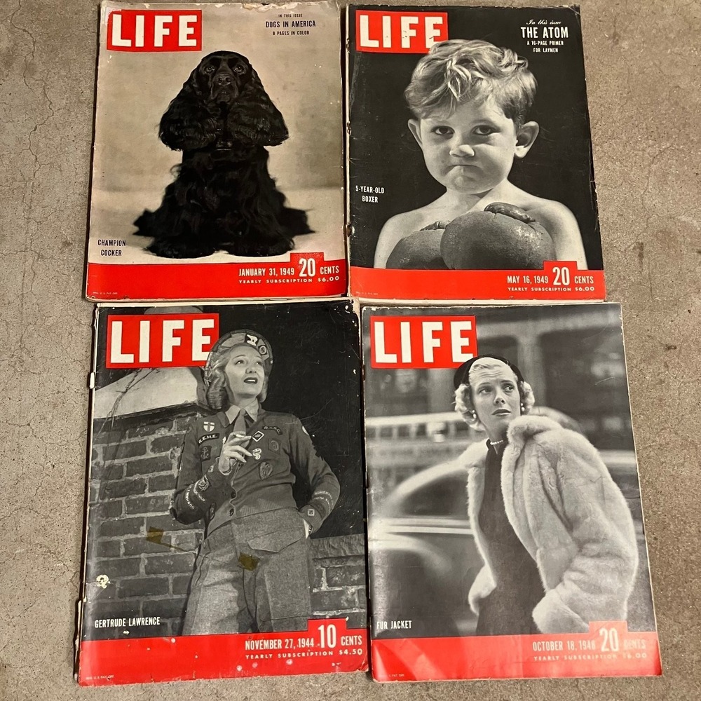 LIFE Magazine 1944-1949 Vintage Issues Dogs Atom Gertrude Lawrence